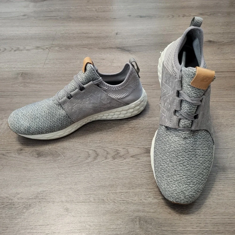 New Balance Fresh Foam Cruz v1 Gray Suede Knit Running Shoes Womens size 11